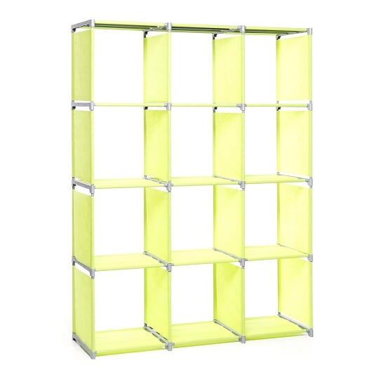 Vetra Shelving Unit In Apple Green With 12 Compartments_2