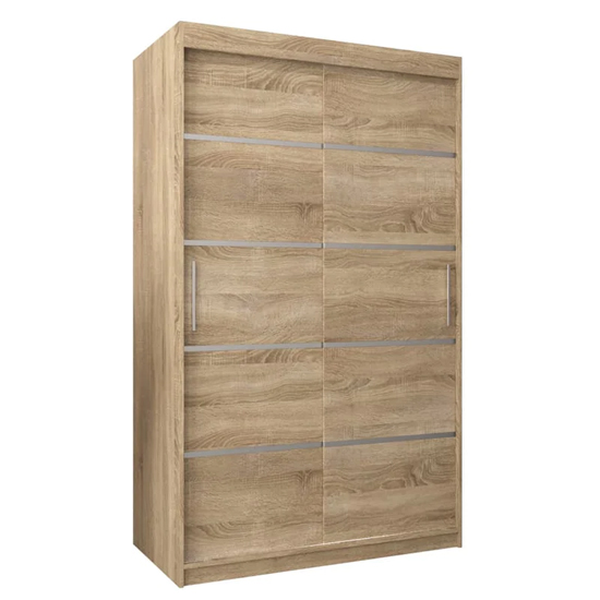 Vevey I Wooden Wardrobe 2 Sliding Doors 120cm In Sonoma Oak