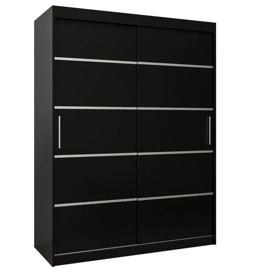 Vevey I Wooden Wardrobe 2 Sliding Doors 150cm In Black