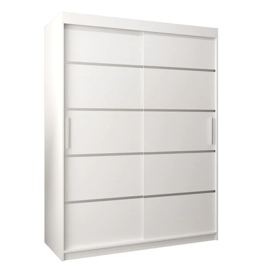 Vevey I Wooden Wardrobe 2 Sliding Doors 150cm In White