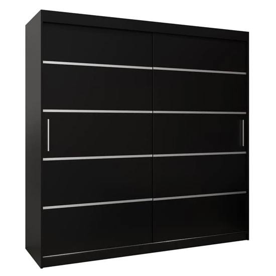 Vevey I Wooden Wardrobe 2 Sliding Doors 200cm In Black