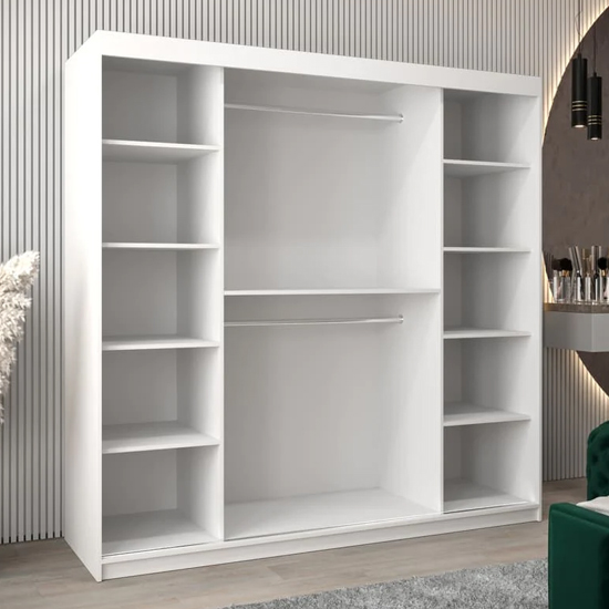 Vevey I Wooden Wardrobe 2 Sliding Doors 200cm In White