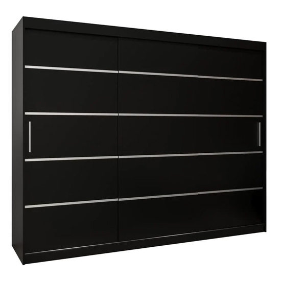 Vevey I Wooden Wardrobe 3 Sliding Doors 250cm In Black