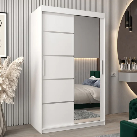 Read more about Vevey ii mirrored wardrobe 2 sliding doors 120cm in white