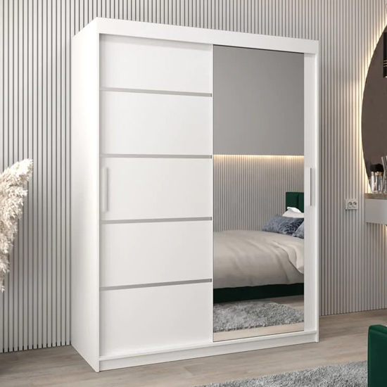 Read more about Vevey ii mirrored wardrobe 2 sliding doors 150cm in white