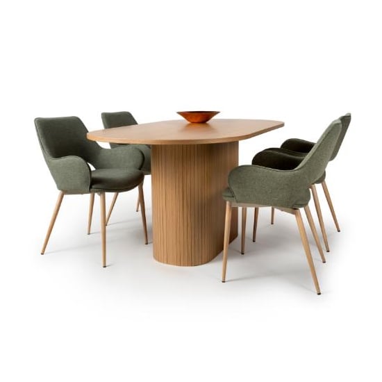 Product photograph of Vevey Dining Table Oval In Natural Oak 4 Sanremo Sage Chairs from Furniture in Fashion