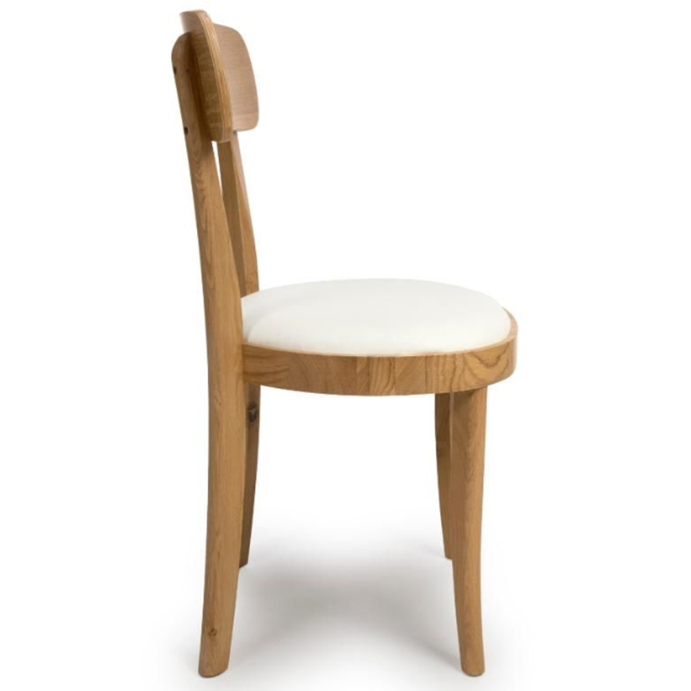Vevey Oak Wooden Dining Chairs With Padded Seat In Pair