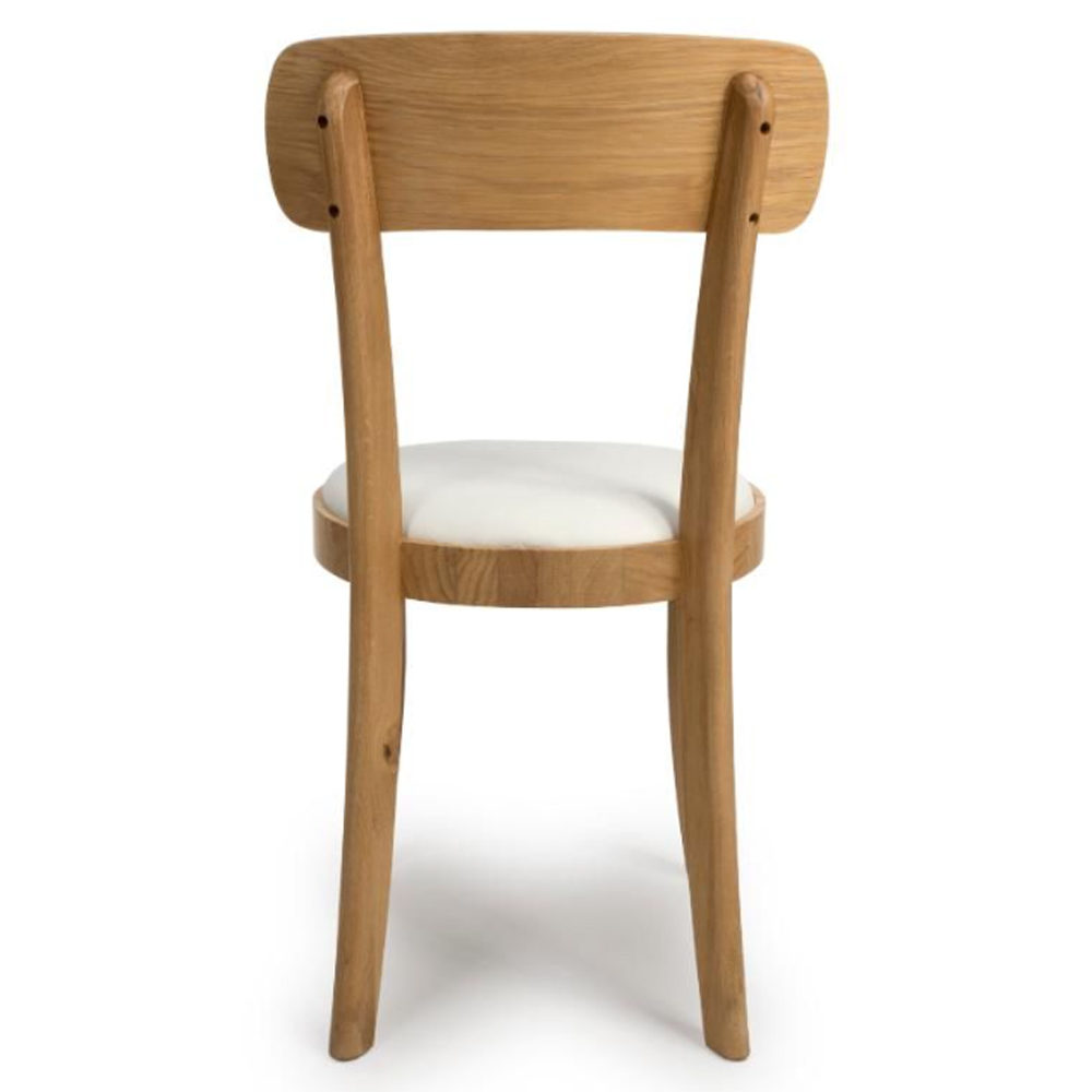 Vevey Oak Wooden Dining Chairs With Padded Seat In Pair
