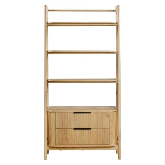 Product photograph of Vevey Wooden Bookcase With 3 Shelves In Natural Oak from Furniture in Fashion