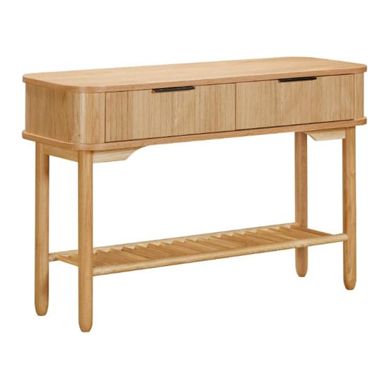 Read more about Vevey wooden console table with 2 drawers in natural oak