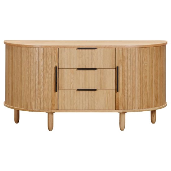 Vevey Wooden Sideboard With 2 Doors 3 Drawers In Natural Oak