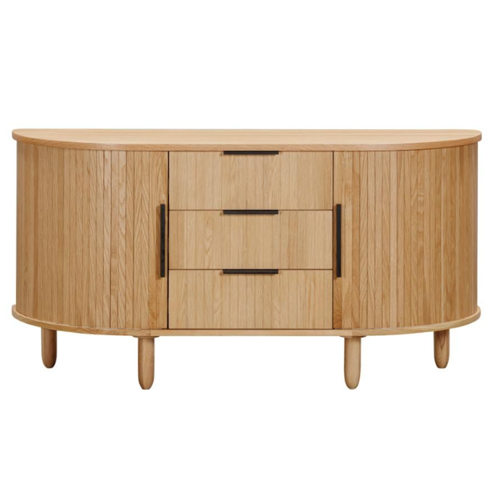 Vevey Wooden TV Stand With 2 Doors 3 Drawers In Oak
