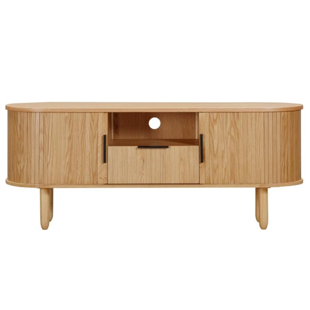 Vevey Wooden TV Stand With 2 Doors 1 Drawer In Oak