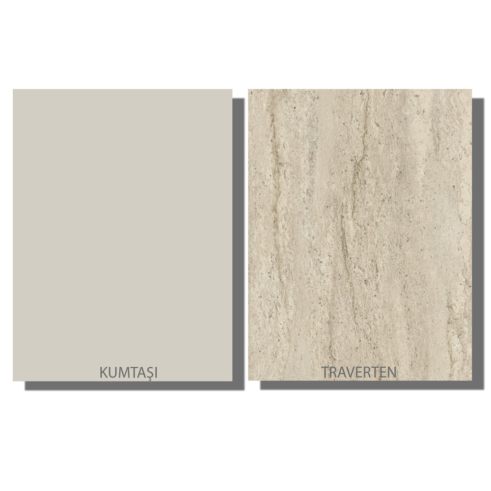 Veyron Wooden Sideboard with 4 Doors in Stone and Travertine Marble Effect