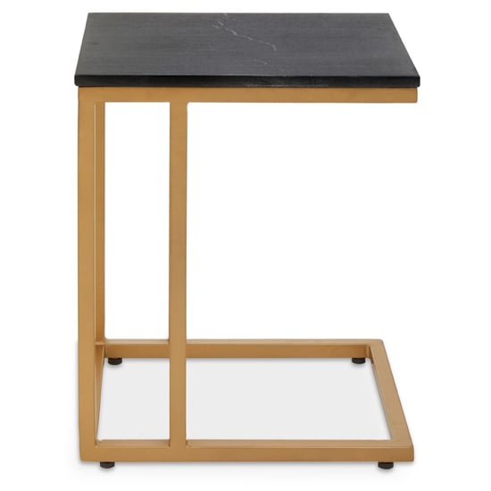 Viano Rectangular Black Marble Side Table With Gold Base_2