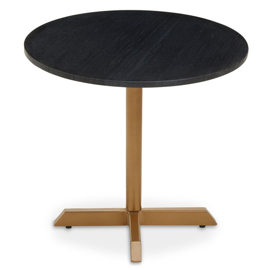 Viano Round Black Marble Dining Table With Gold Base Furniture in Fashion