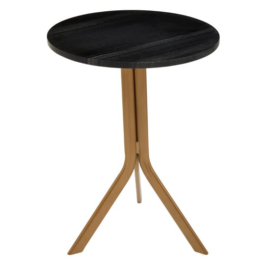 Viano Round Black Marble Side Table With Gold Base_2