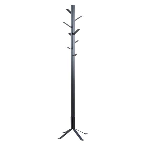 Product photograph of Vicksburg Metal Coat Rack With 8 Hooks In Black from Furniture in Fashion