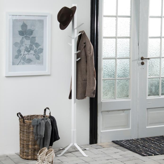 Vicksburg Metal Coat Rack With 8 Hooks In White