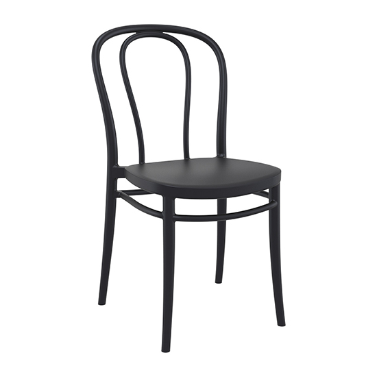 Victor Black Polypropylene Dining Chairs In Pair