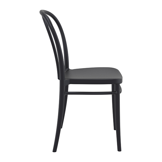 Victor Black Polypropylene Dining Chairs In Pair