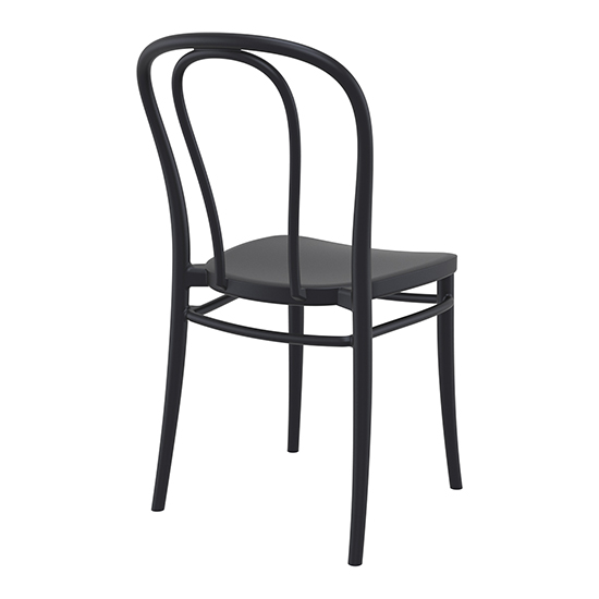 Victor Black Polypropylene Dining Chairs In Pair