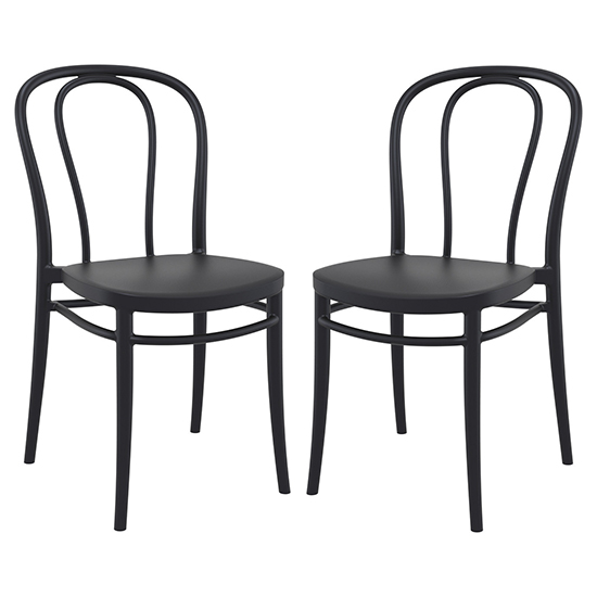 Product photograph of Victor Black Polypropylene Dining Chairs In Pair from Furniture in Fashion