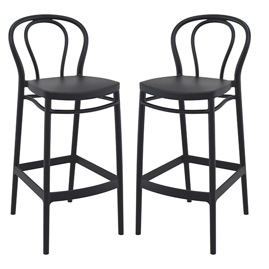 Product photograph of Victor Black Polypropylene With Glass Fiber Bar Chairs In Pair from Furniture in Fashion