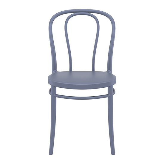 Victor Dark Grey Polypropylene Dining Chairs In Pair