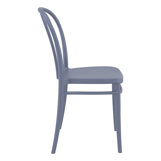 Victor Dark Grey Polypropylene Dining Chairs In Pair