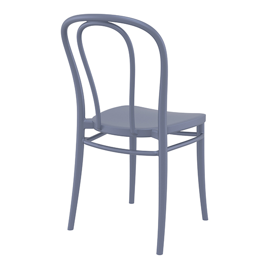 Victor Dark Grey Polypropylene Dining Chairs In Pair