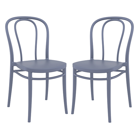 Product photograph of Victor Dark Grey Polypropylene Dining Chairs In Pair from Furniture in Fashion