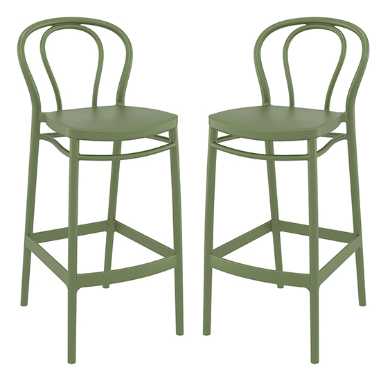 Photo of Victor green polypropylene with glass fiber bar chairs in pair