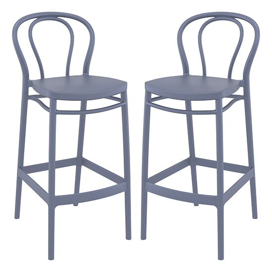 Read more about Victor grey polypropylene with glass fiber bar chairs in pair