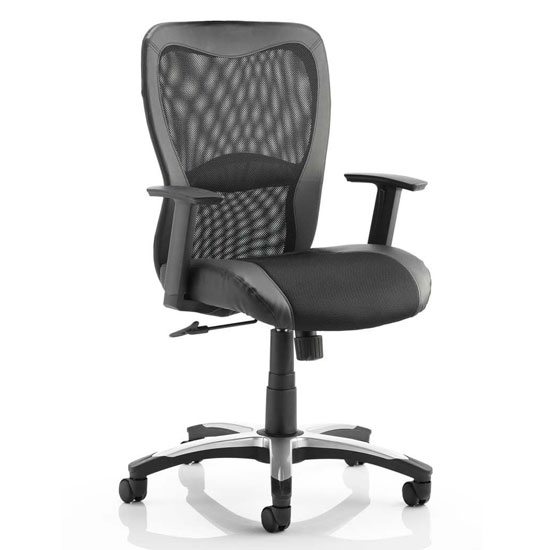 Photo of Victor ii leather executive office chair in black with arms