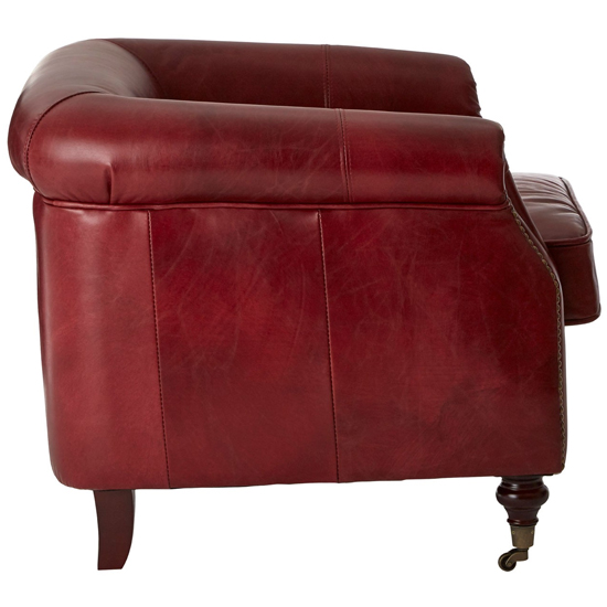 Sadalmelik Leather Armchair In Red       _3