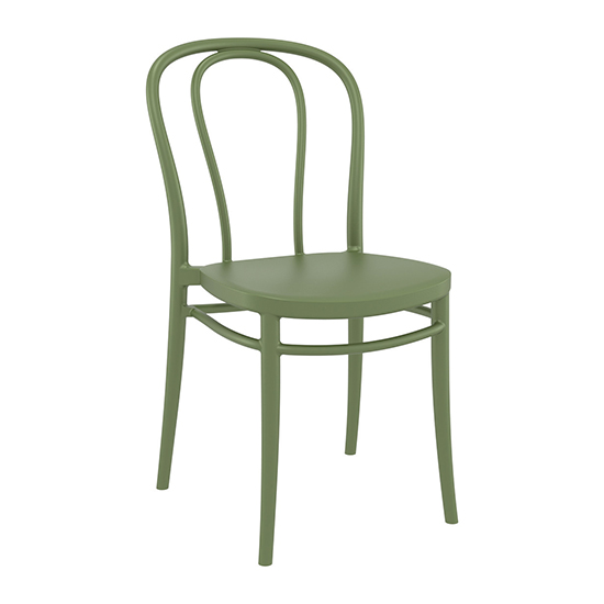 Victor Olive Green Polypropylene Dining Chairs In Pair