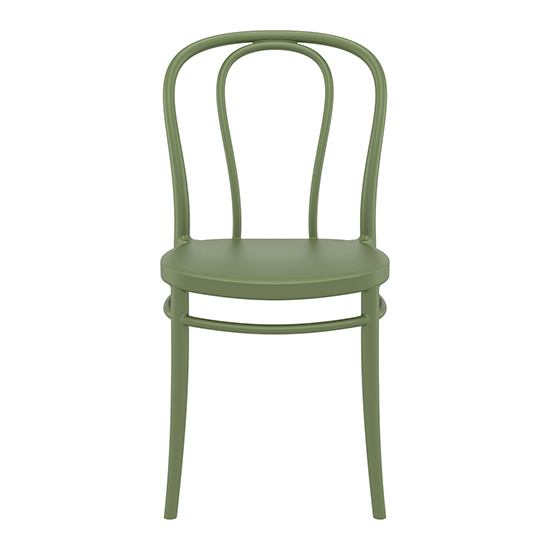 Victor Olive Green Polypropylene Dining Chairs In Pair