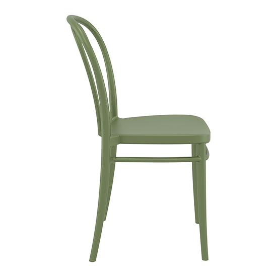 Victor Olive Green Polypropylene Dining Chairs In Pair