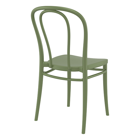 Victor Olive Green Polypropylene Dining Chairs In Pair