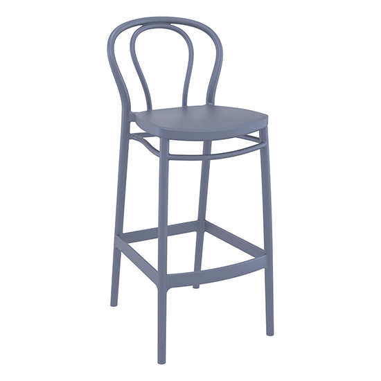 Product photograph of Victor Polypropylene With Glass Fiber Bar Chair In Dark Grey from Furniture in Fashion