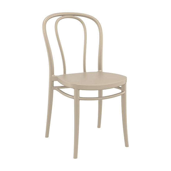 Victor Polypropylene With Glass Fiber Dining Chair In Taupe