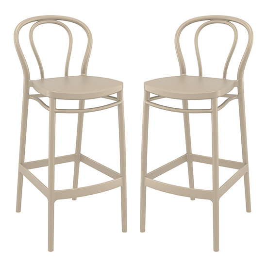 Read more about Victor taupe polypropylene with glass fiber bar chairs in pair