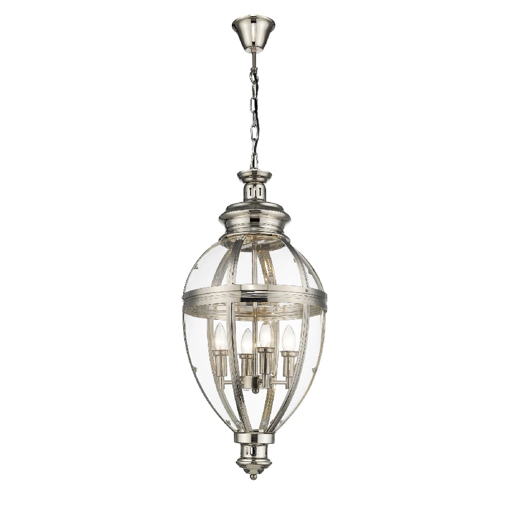 Read more about Victoria glass shade pendant light small in nickel