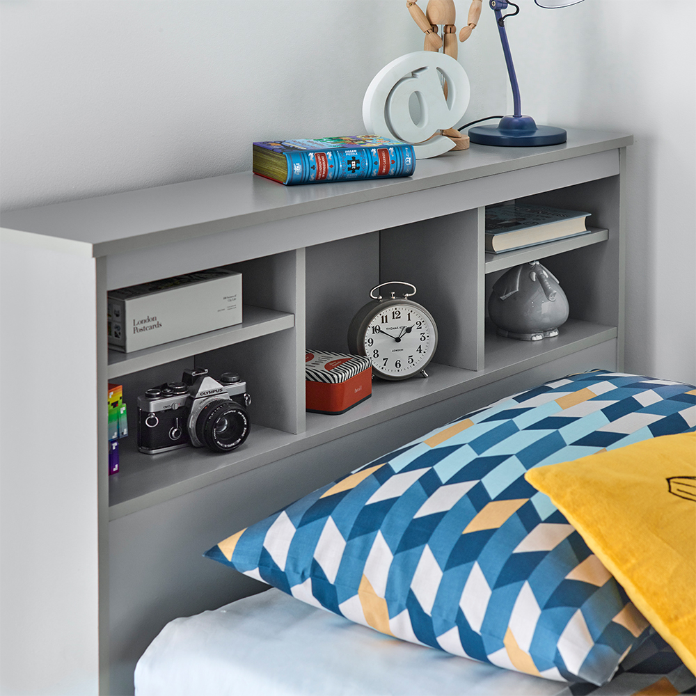 Vidalia Wooden Guest Bed With 3 Drawers In Grey