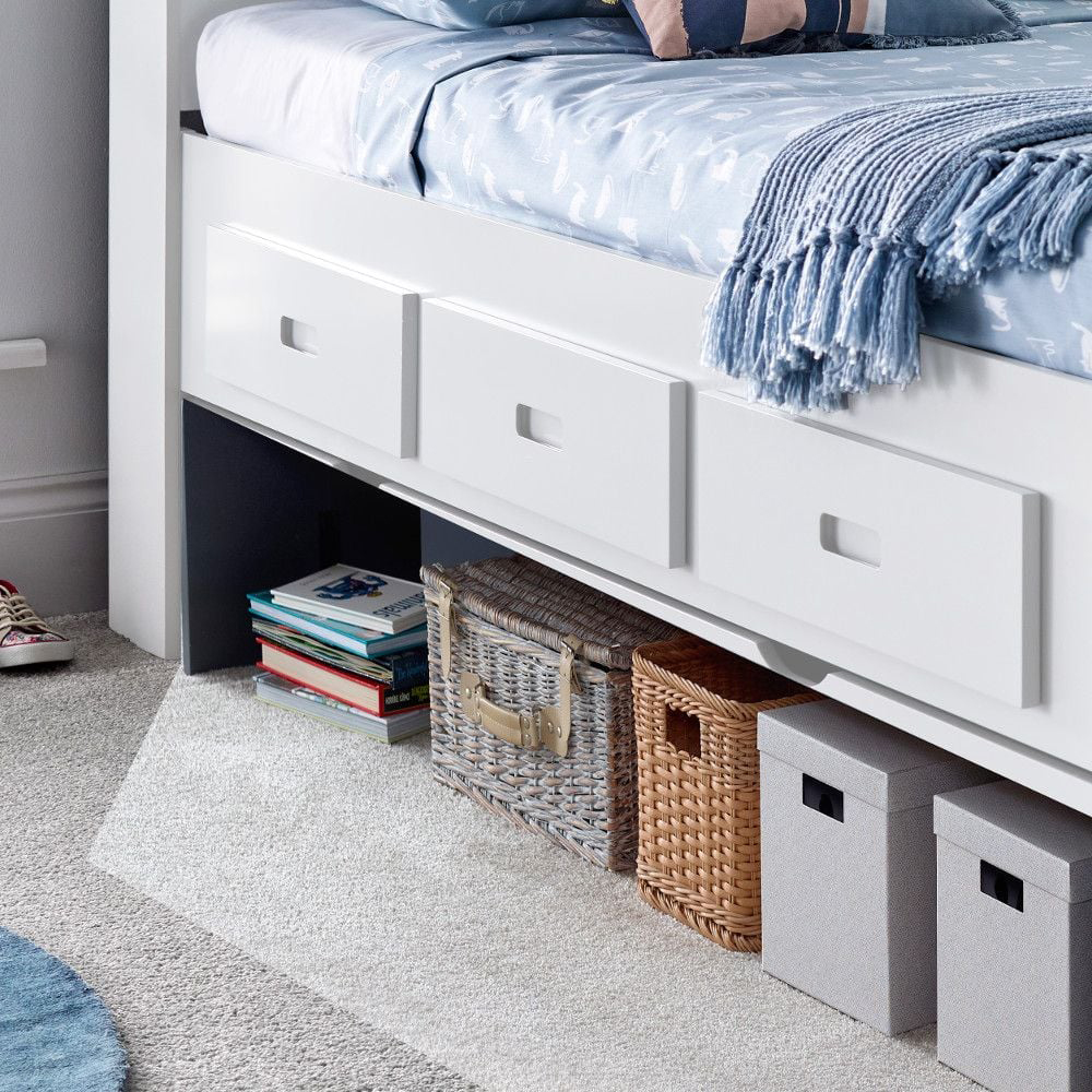 Vidalia Wooden Guest Bed With 3 Drawers In White