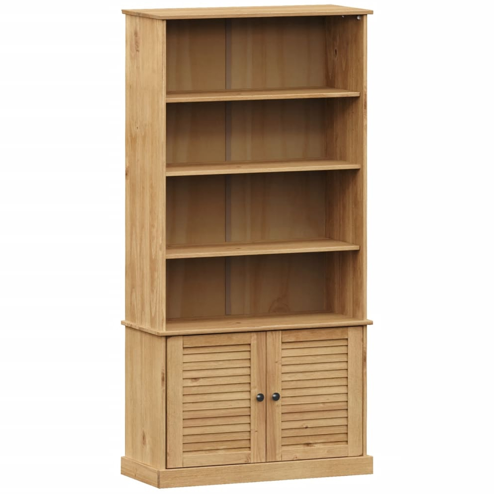 Vidor Wooden Bookcase With 2 Doors In Brown