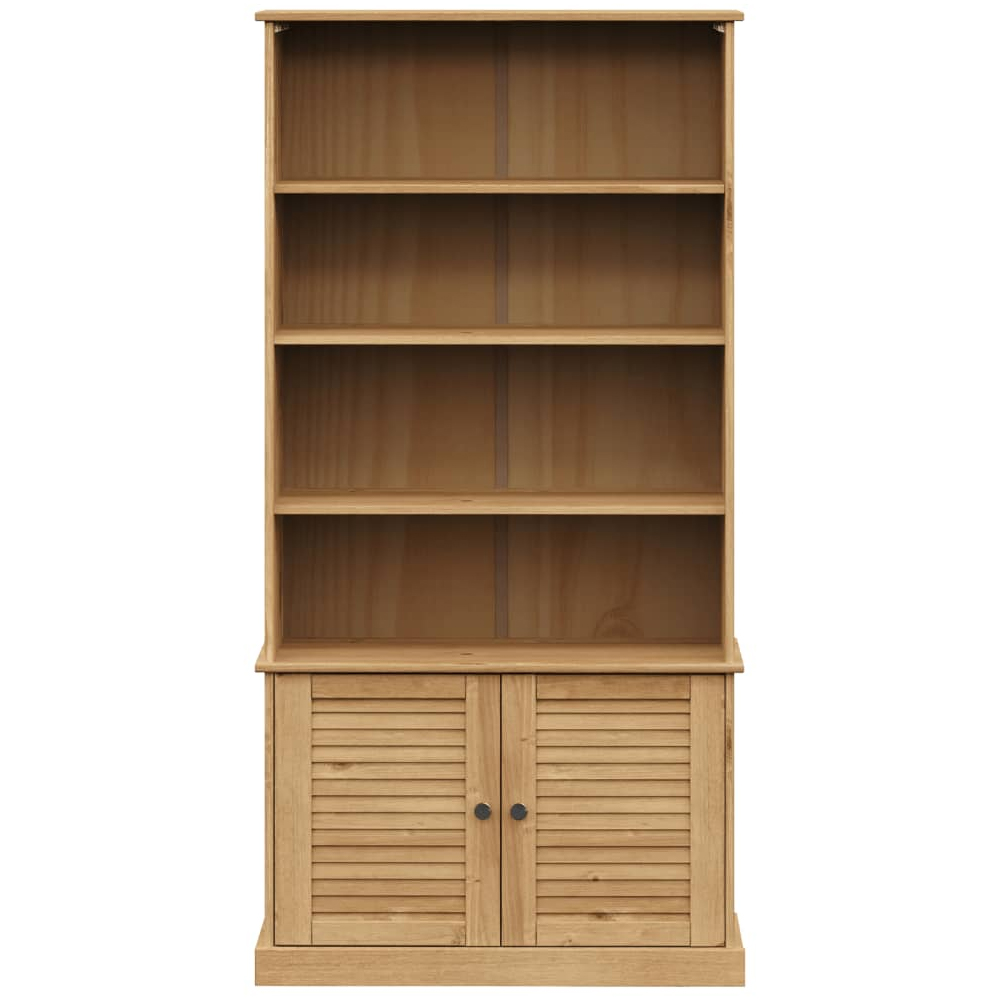 Vidor Wooden Bookcase With 2 Doors In Brown