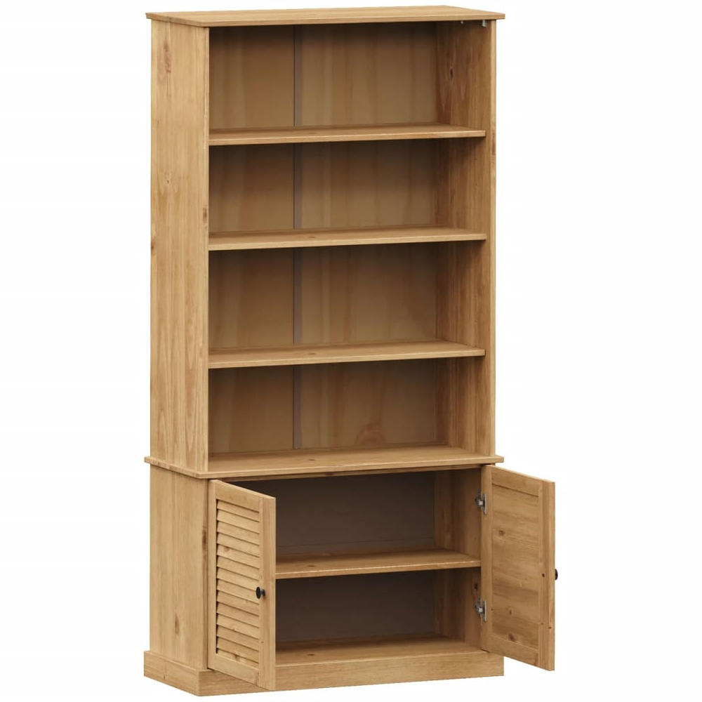 Vidor Wooden Bookcase With 2 Doors In Brown