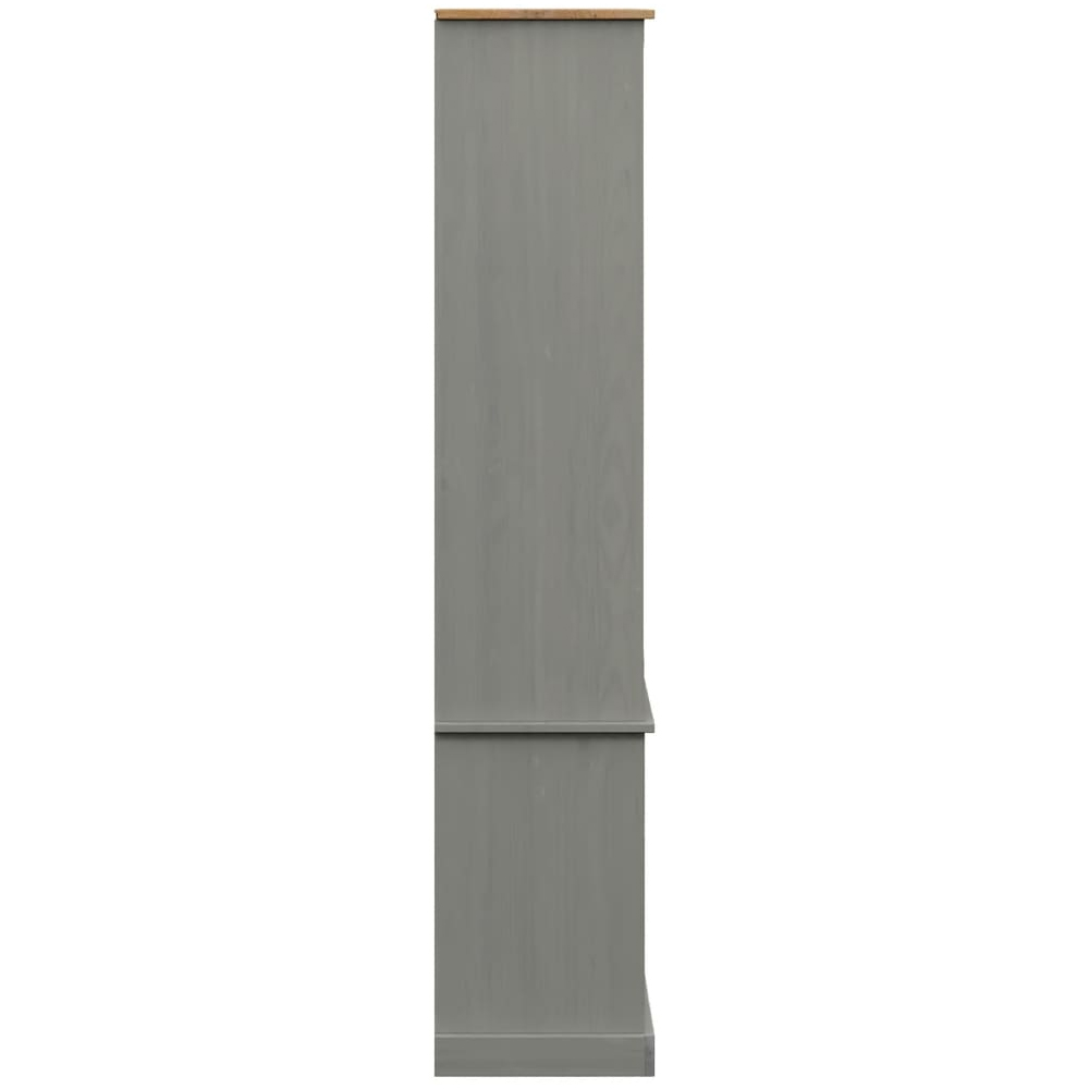 Vidor Wooden Bookcase With 2 Doors In Grey Brown